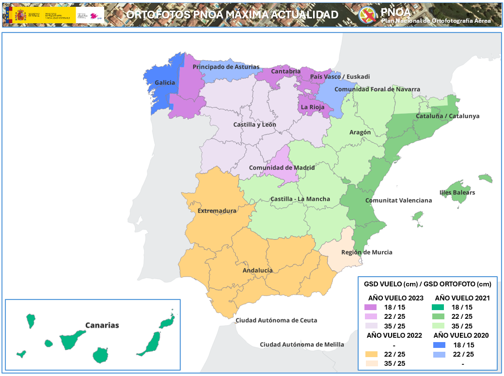 Ortofotos PNOA Máxima Actualidad